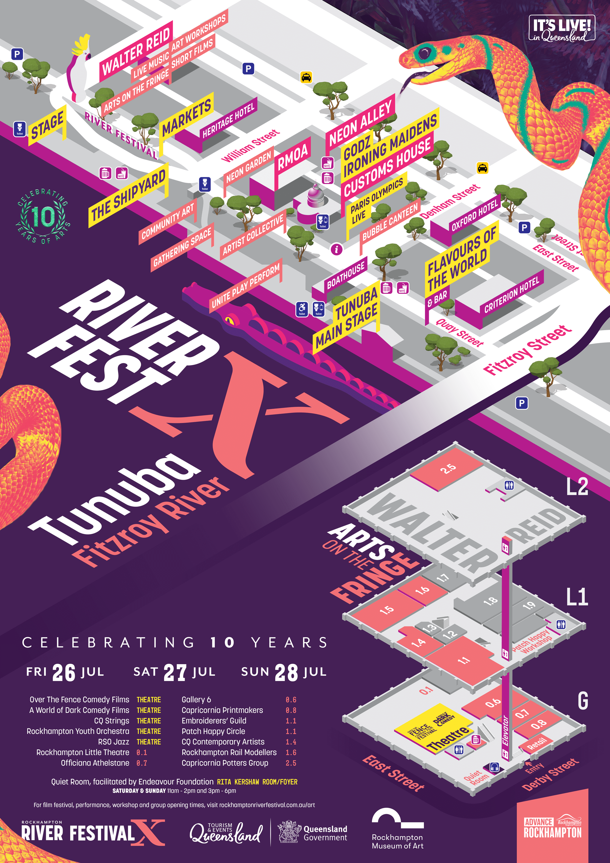 River Fest X Map and Walter Reid Cultural Centre Map